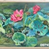 Tranh hoa sen 3D vẽ tay thủ công sơn dầu