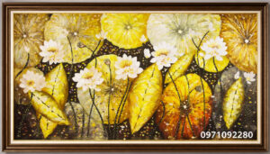 Tranh hoa sen 3D vẽ tay đẹp cao cấp mới