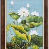 Tranh vẽ hoa sen treo phòng ăn đẹp