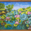 Tranh hoa sen làm quà tặng decor hiện đại