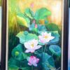 Tranh vẽ bông hoa sen đẹp nghệ thuật thủ công