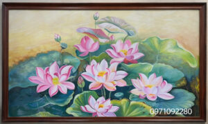 Tranh hoa sen vẽ tay quà tặng đẹp ý nghĩa